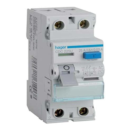 Hager Earth Leakage Circuit Breaker (100A,2P,30MA, ELCB/RCCB, CDC2859 ONEKONEKT, CD285Z) - Deluxe Electricals