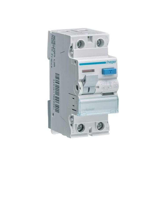 Hager Earth Leakage Circuit Breaker - 40A 2Pole 100Ma (Elcb/Rccb) Cec241J 20X15X25 - Deluxe Electricals