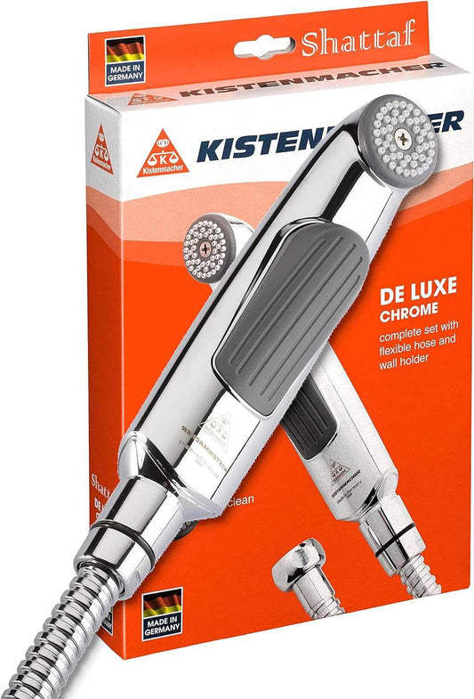 Kistenmacher Deluxe Chrome, Complete Set with bidet handle and 100 cm flexible metal hose, Made in Germany - Deluxe Electricals