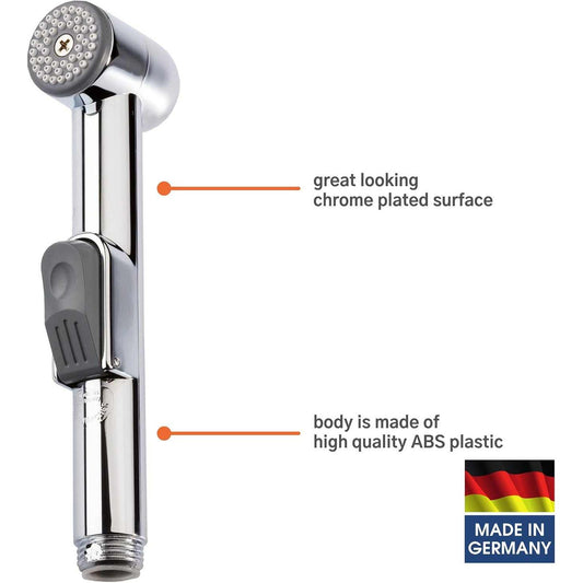 Kistenmacher Bidet sprayer handle CLASSIC chrome, set with replacement bidet handle and wall holder, Made in Germany - Deluxe Electricals