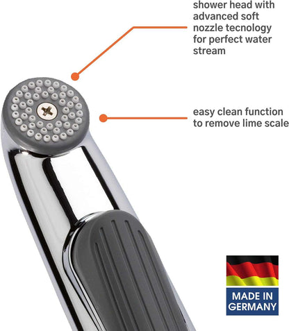 Kistenmacher Deluxe Chrome, Complete Set with bidet handle and 100 cm flexible metal hose, Made in Germany - Deluxe Electricals