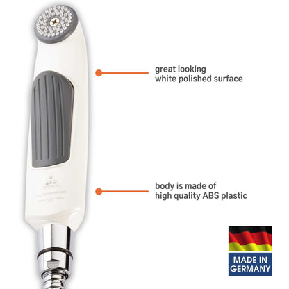 Kistenmacher Deluxe White, complete with Bidet handle and 100 cm flexible metal hose, Made in Germany - Deluxe Electricals