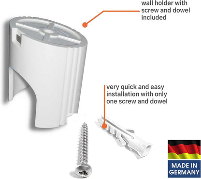 Kistenmacher Shattaf Toilet Spray Classic, White, Set with bidet handle, 100 cm flexible hose and wall holder - Deluxe Electricals
