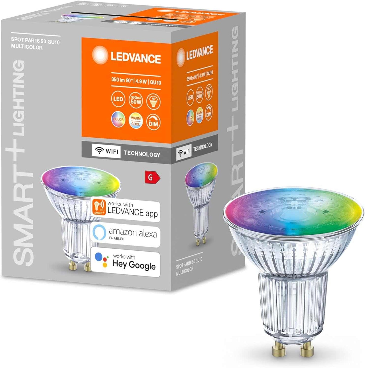 LEDVANCE Smart LEDLamp with WiFi Technology, Base: E14, Di mmable, Tunable White (2700-6500K), RGB Colors Changeable, Replaces Incandescent Lamps with 40 W, SMART+ WiFi Candle Multicolour, 1-Pack - Deluxe Electricals