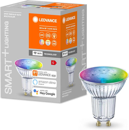 LEDVANCE Smart LEDLamp with WiFi Technology, Base: E14, Di mmable, Tunable White (2700-6500K), RGB Colors Changeable, Replaces Incandescent Lamps with 40 W, SMART+ WiFi Candle Multicolour, 1-Pack - Deluxe Electricals