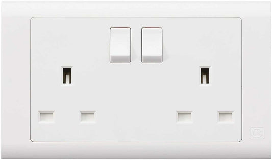 MK Electric Switched Socket 2G 13A Essential MV2747WHI - Deluxe Electricals