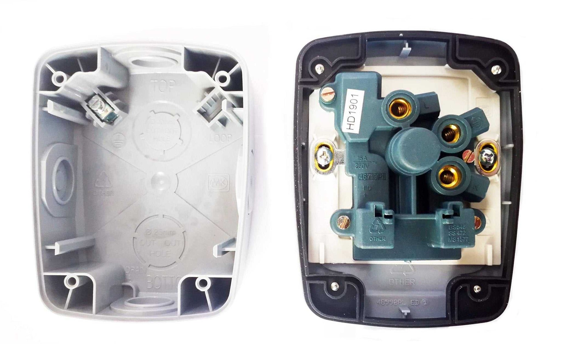 MK MASTERSEAL - 86893GRY - 15 Amps Switched Socket Outlet - Deluxe Electricals