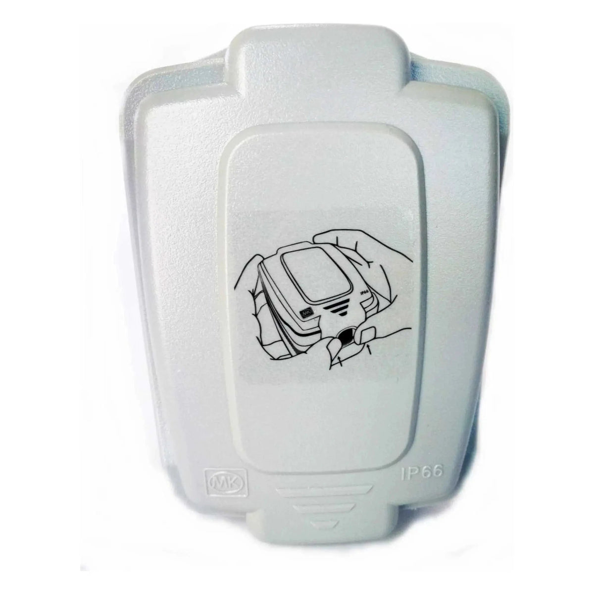 MK Electric MASTERSEAL 86893GRY 15A switched weatherproof wall socket, gray, IP66 UAE