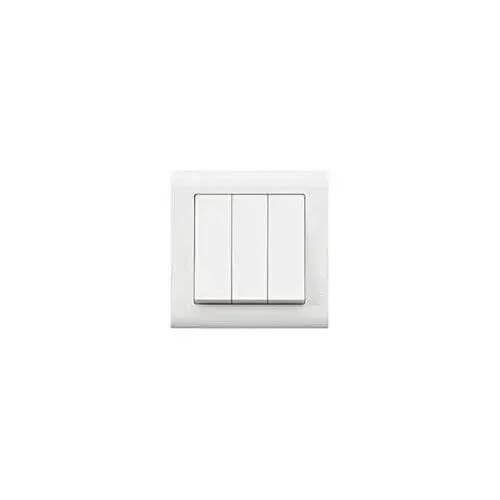 MK Essentials MV4783WHI white 3-gang 10AX 3G 2-way wide rocker switch on plate UAE