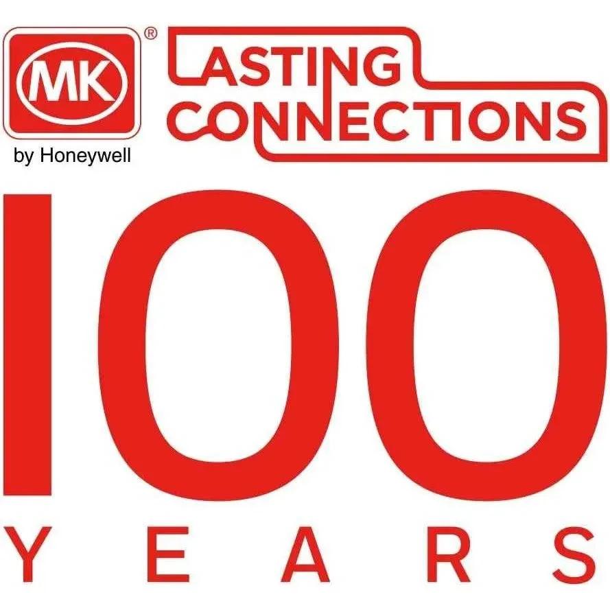MK Electric branding banner with MK by Honeywell logo, Lasting Connections and 100 Years text. UAE