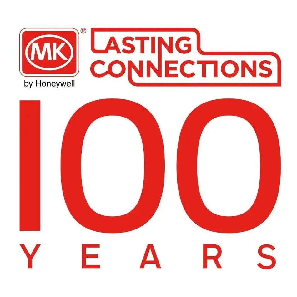 MK Electric by Honeywell logo with lasting connections and 100 years UAE