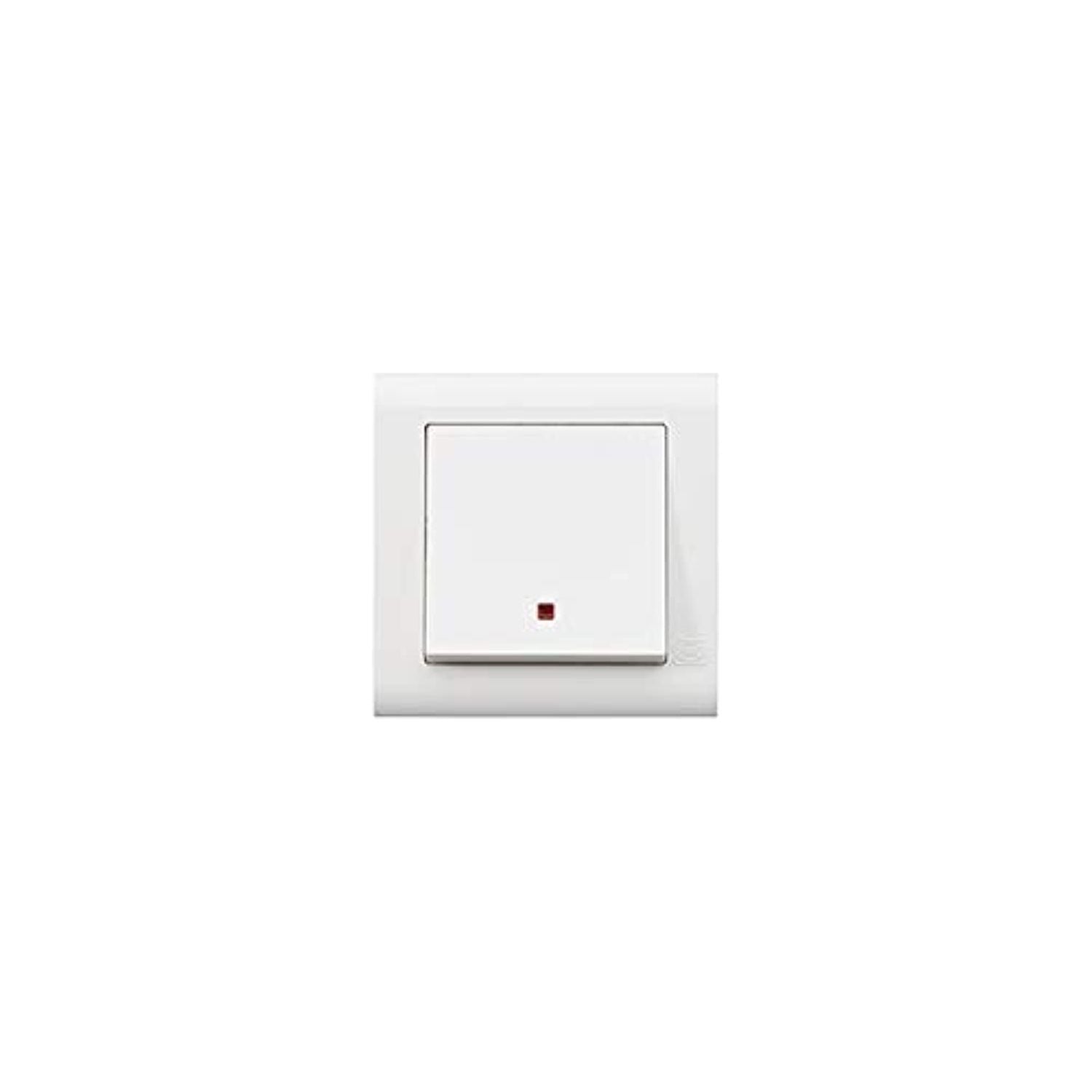 MK Essentials 20AX 1G DP Wide Rocker Switch with NEON MV4787NWHI - Deluxe Electricals