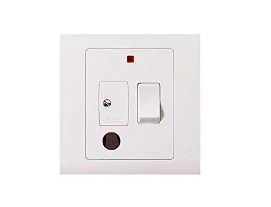 MK Essentials 1G 13A Switched Fused Connection Unit with NEON & Flex MV1031WHI - Deluxe Electricals