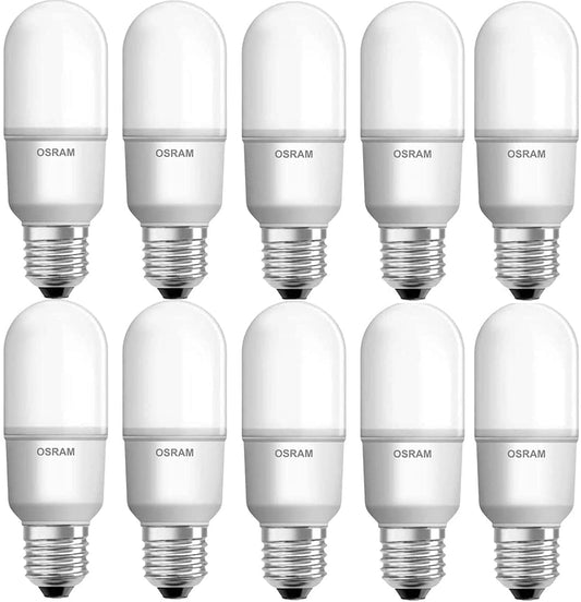 Osram 12W LED Value Stick Bulb E27 Base Warm White 2700K Frosted (Pack of 10) - Deluxe Electricals