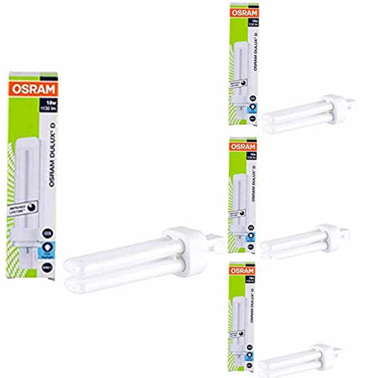 Osram 2 Pin CFL Bulb - 18W Cool Daylight Pack of 4 - Deluxe Electricals