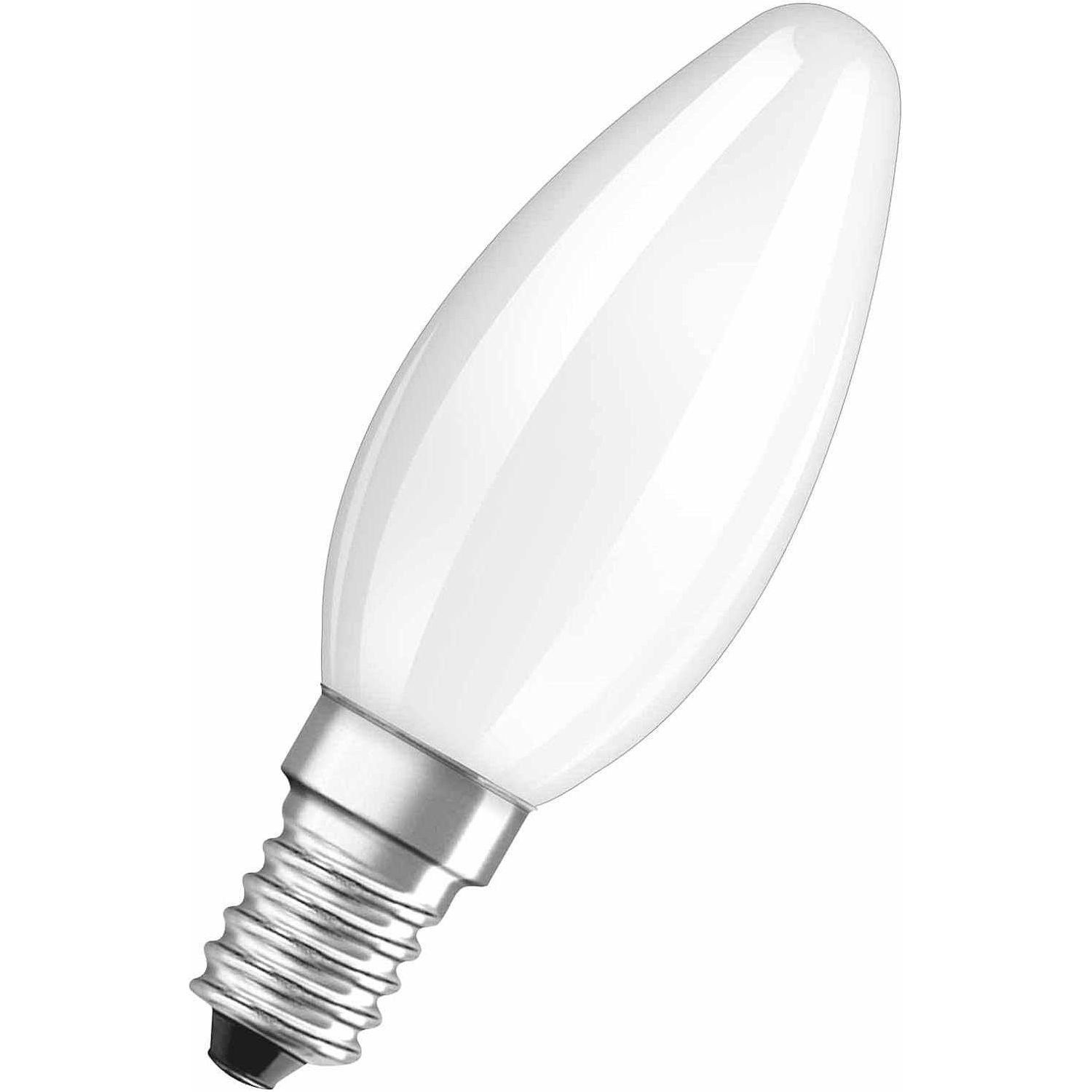 Osram LED Candle Lamp E14, 4.9W, Frosted, Warm White, 2700K - Pack of 6 - Deluxe Electricals