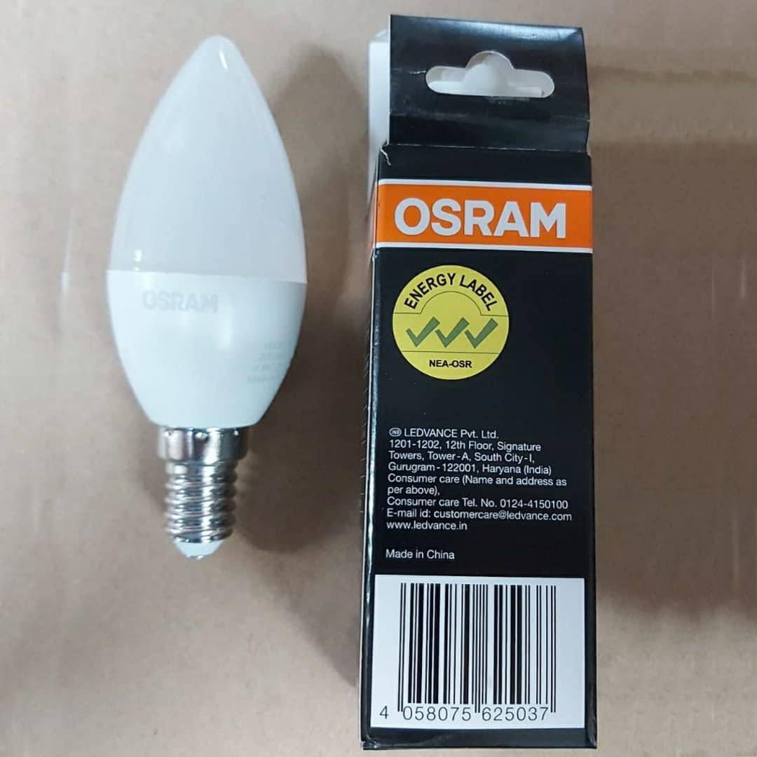 Osram E14 LED Bulb Classic B40 Value 4.9W Warm White 2700K Frosted- Pack of 10 - Deluxe Electricals