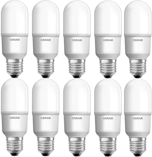 Osram 12W LED Value Stick Bulb E27 Base Warm White 2700K Frosted (Pack of 10) - Deluxe Electricals