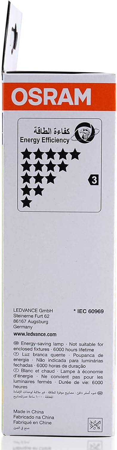 OSRAM DULUX STAR STICK | Compact fluorescent integrated, Energy Saver Lamp - 20W/827 Base E27 Warm White - Deluxe Electricals