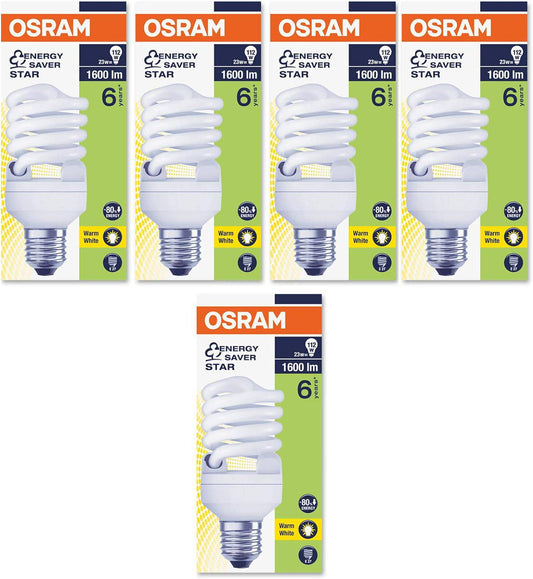 Osram Duluxstar Mini Twist 23W E27, 1600lm (Pack of 5) - Warm White - Deluxe Electricals