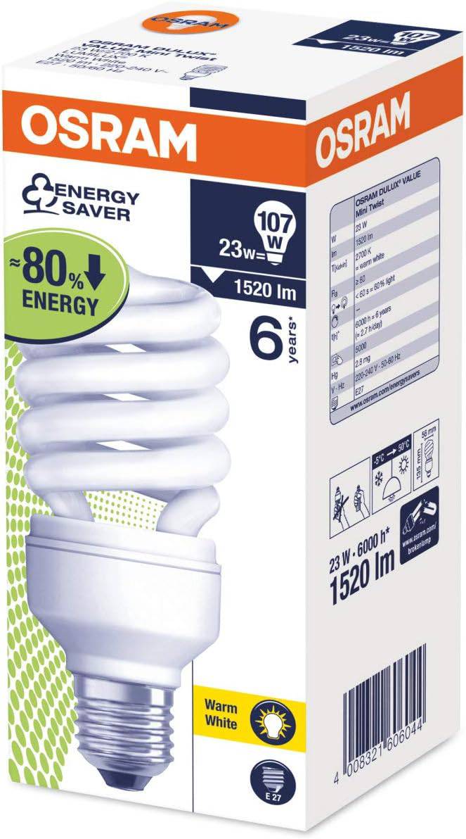 Osram Duluxstar Mini Twist 23W E27, 1600lm (Pack of 5) - Warm White - Deluxe Electricals
