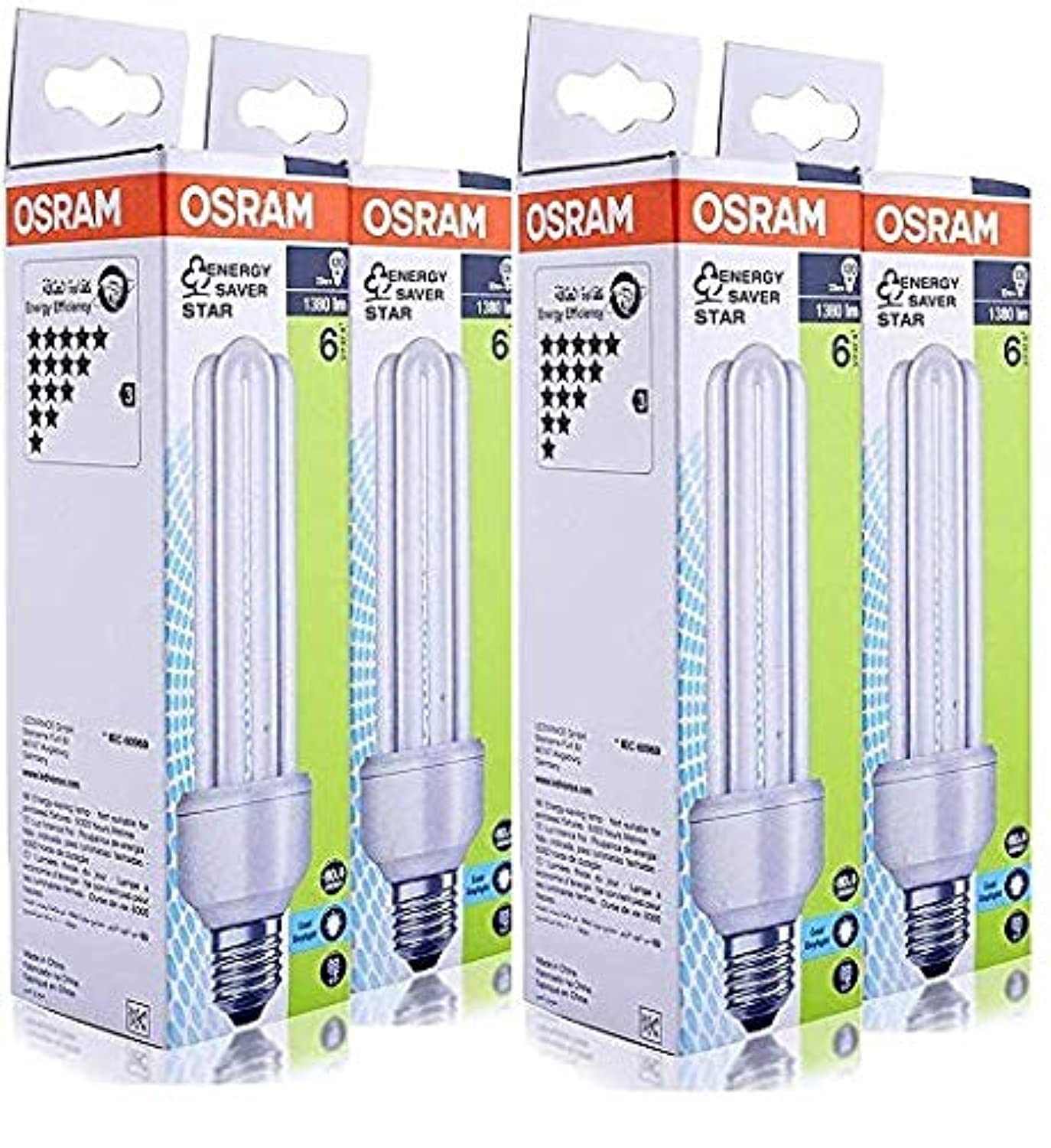 Osram Energy Saver 23W Screw - Base E27, 1380 lm Warm White (Bundle- Pack of 4) - Deluxe Electricals
