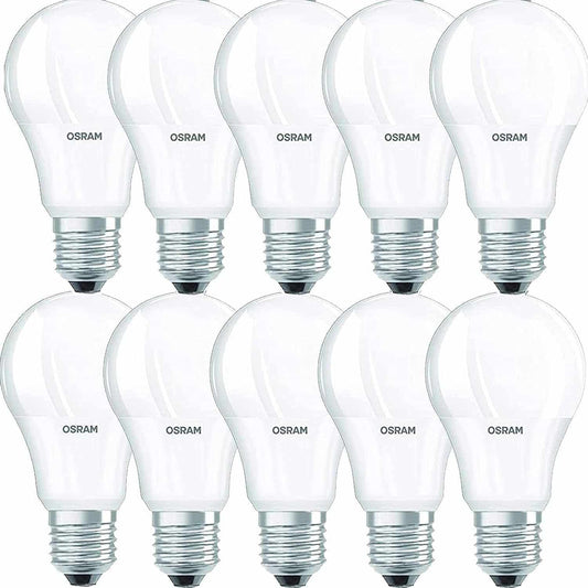 Osram LED Bulb Clas A 8.5W 2700K Warm White E27 Base - Pack of 10 - Deluxe Electricals