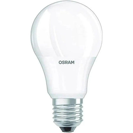 Osram LED bulb E27 base, 8W, 2700K warm white, clear glass. UAE