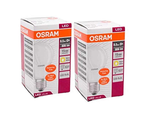 Osram LED Bulb - E27 8.5 W Warm White 2 Pack - Deluxe Electricals