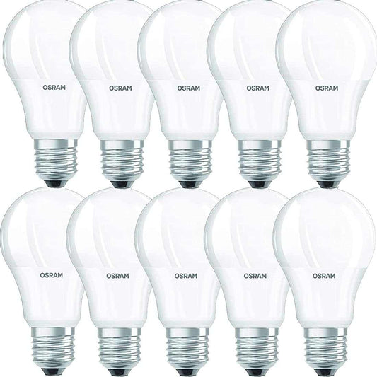 Osram Led Bulb E27 Value Lamp Clas A 8.5 W/6500K Cool White (Combo Pack Of 10) - Deluxe Electricals