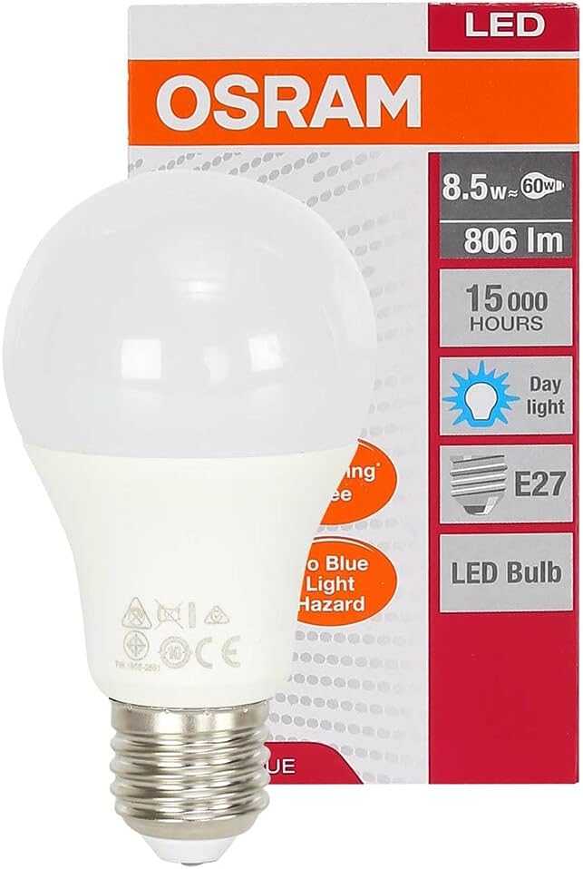 Osram Led Bulb E27 Value Lamp Clas A 8.5 W/6500K Cool White (Combo Pack Of 10) - Deluxe Electricals