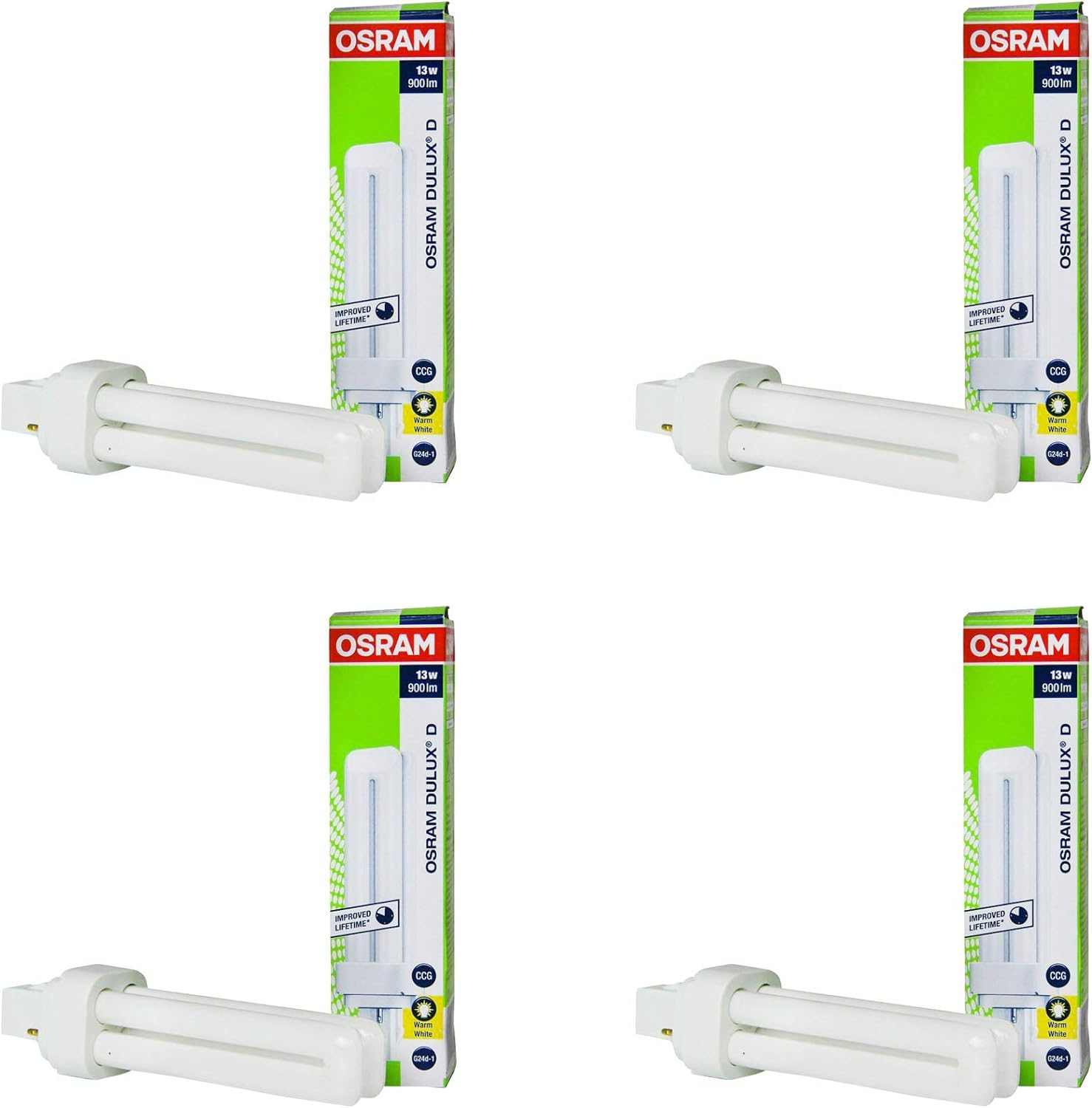 Osram Dulux D/E 4 Pin 18 W, Warm White - (Pack of 4) - Deluxe Electricals