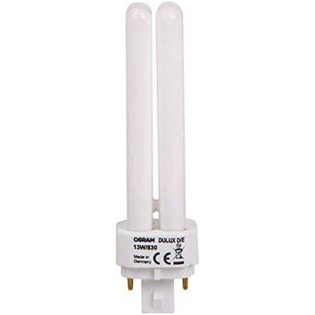 Osram PL Lamp Dulux D/E 13W 4Pin G24Q-1, 1800 Lm 3000K (Pack of 4) - Warm White - Deluxe Electricals