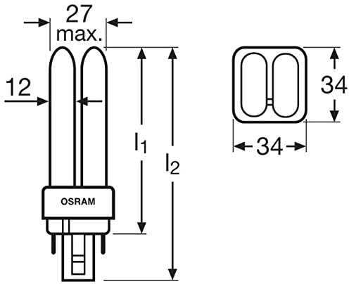 Osram PL Lamp Dulux D/E 26W 4Pin G24Q-3, 1800 Lm 3000K - Deluxe Electricals