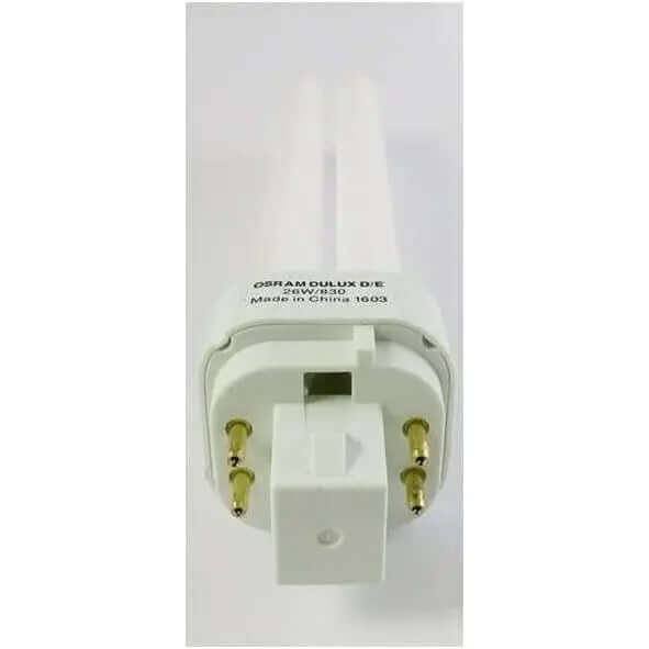 Osram Dulux D/E 26W PL CFL lamp with G24Q-3 4-pin base, white body and visible tube UAE