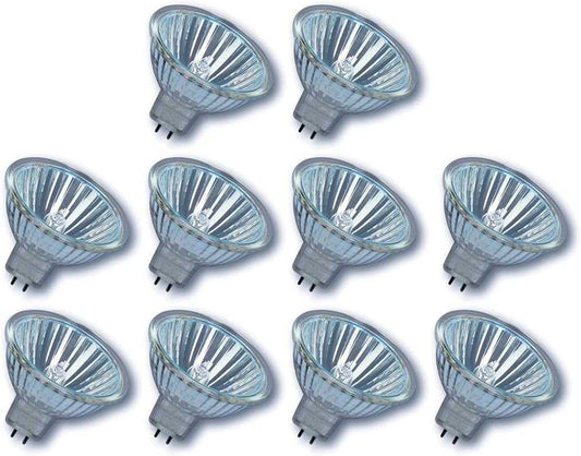 Osram Halogen 50W GU5.3 12V 36° 44870 WFL Decostar 50 Watt lamp Warm White - Pack of 10 - Deluxe Electricals