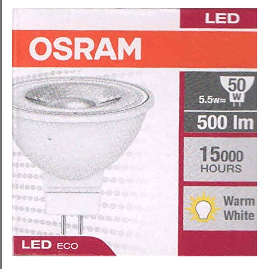 Osram LED Value MR16 50/36 5.5W/240V Light, 500lm, Warm White - Deluxe Electricals