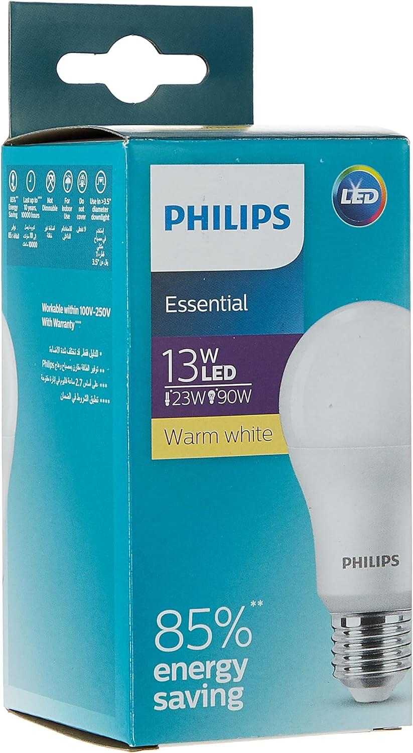 Philips Essential Led Bulb 13W, E27 Capbase -Warm White. - Deluxe Electricals