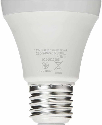 Philips Essential LED Bulb 3000K, 230V, 11W, E27, 1PF/12UAE, 929001900285, Warm White - Deluxe Electricals
