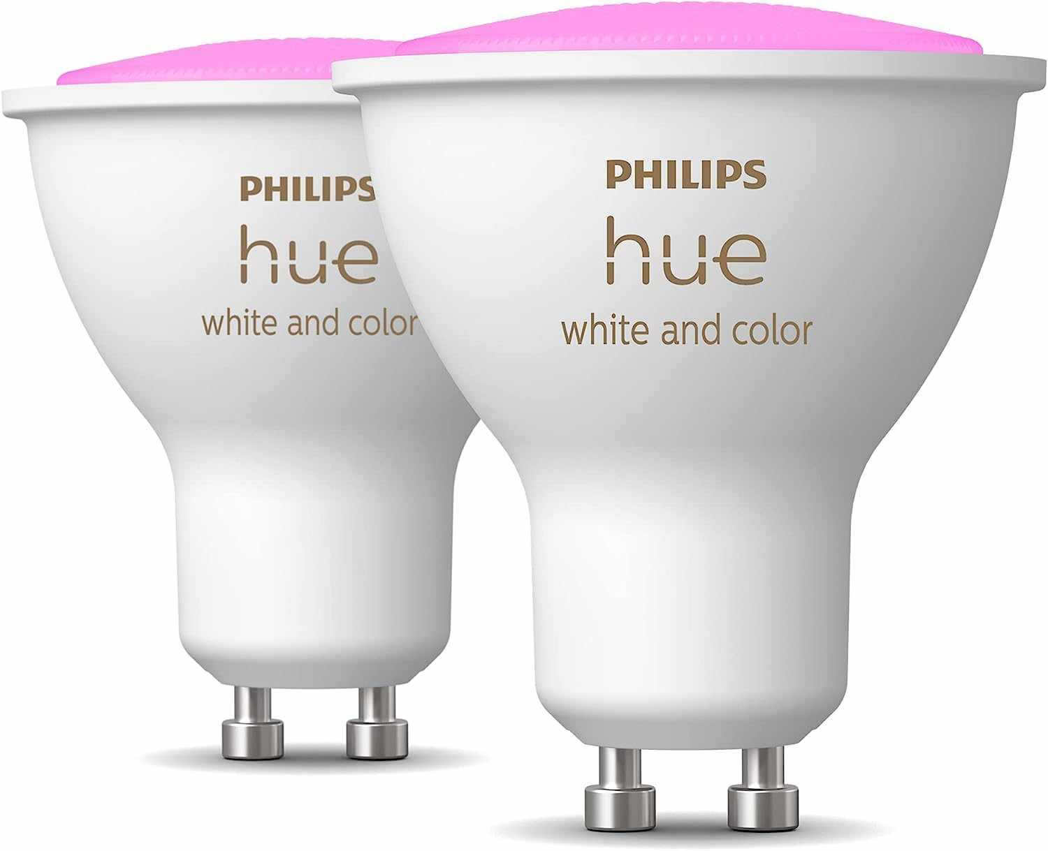 Philips Hue White and Colour Ambiance Smart Light 2 Pack [GU10 Spot] With Bluetooth. Works with Alexa, Google Assistant and Apple Homekit - Deluxe Electricals