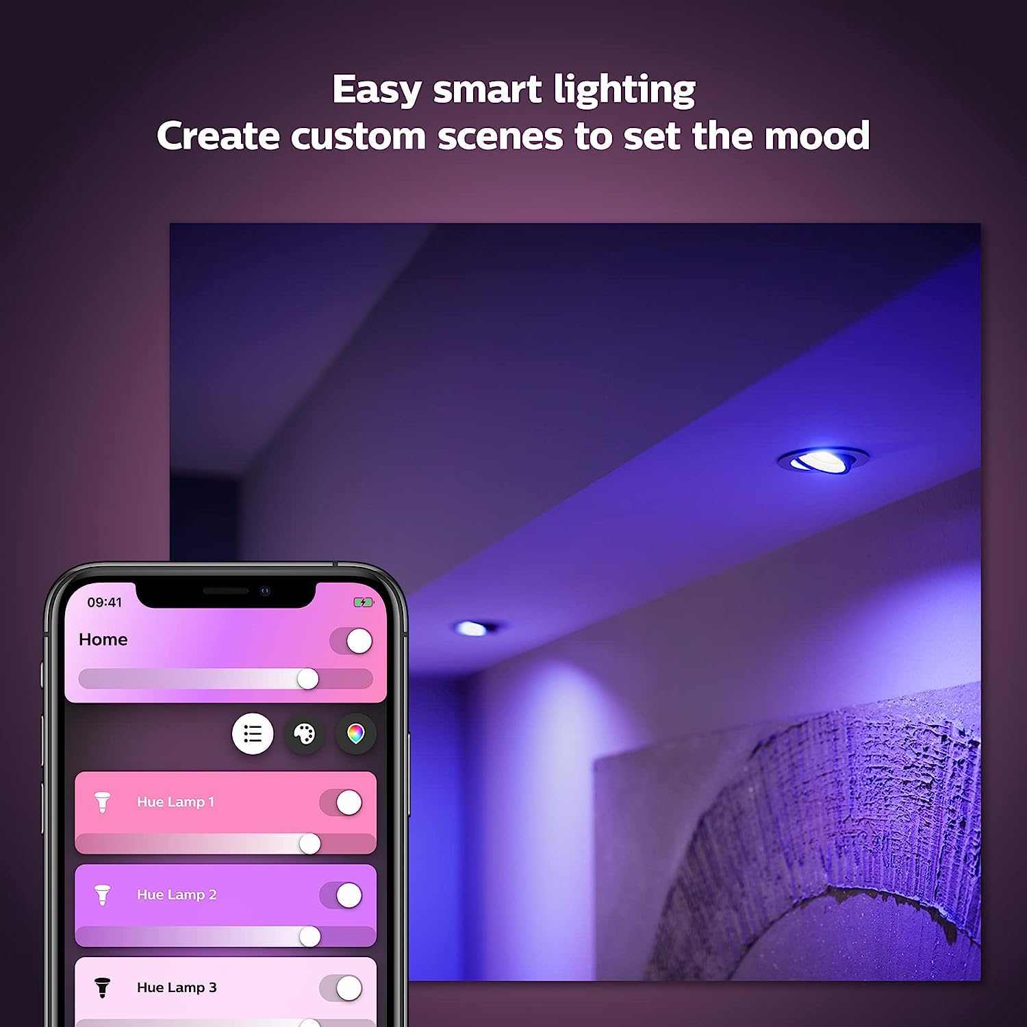 Philips Hue White and Colour Ambiance Smart Light 2 Pack [GU10 Spot] With Bluetooth. Works with Alexa, Google Assistant and Apple Homekit - Deluxe Electricals