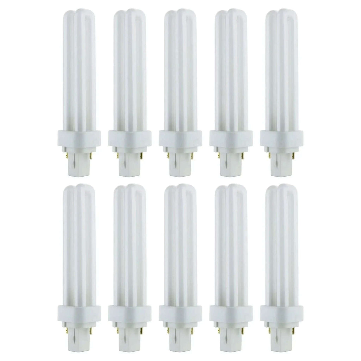 Osram Dulux-D 18W G24d-2 CFL lamps, 12-pack; white compact fluorescent tubes with two-pin bases. UAE