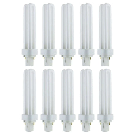 Osram Dulux-D 18W G24d-2 CFL lamps, 12-pack; white compact fluorescent tubes with two-pin bases. UAE