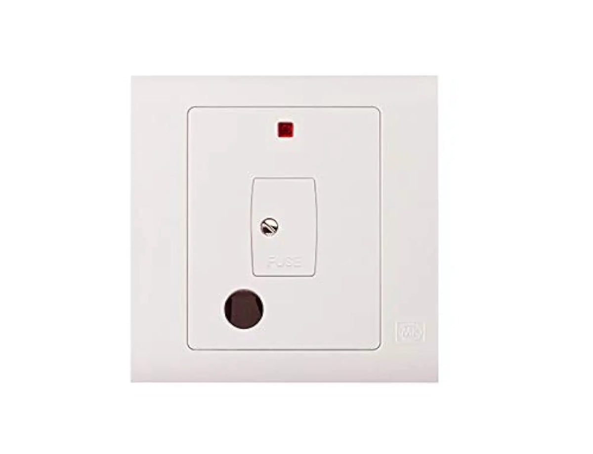 MK Essentials 1 Gang 13A Unswitched Fused Con Unit With Neon MV1030WHI MK Electric