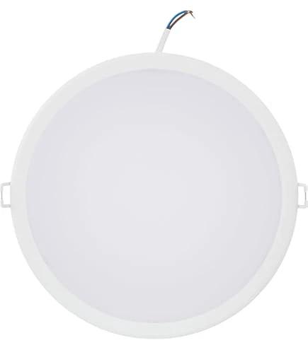 Philips Meson LED ceiling downlight, round white fixture with side mounting springs and top exposed wiring.