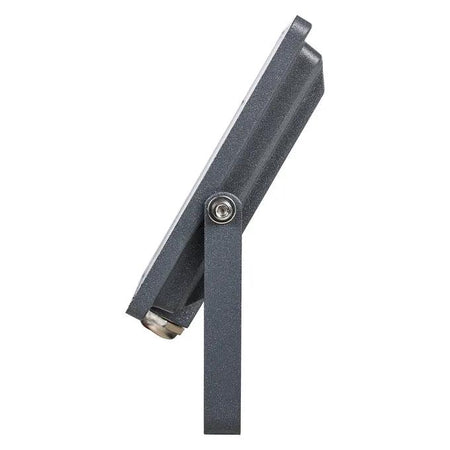 Ledvance LED Eco-Lite Floodlight 30W IP65, dark gray metal housing on an adjustable mounting arm (side view).