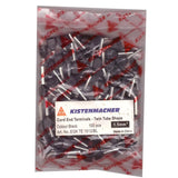Kistenmacher insulated cord end terminals, twin-tube shape, black, 100 pcs in plastic bag. UAE