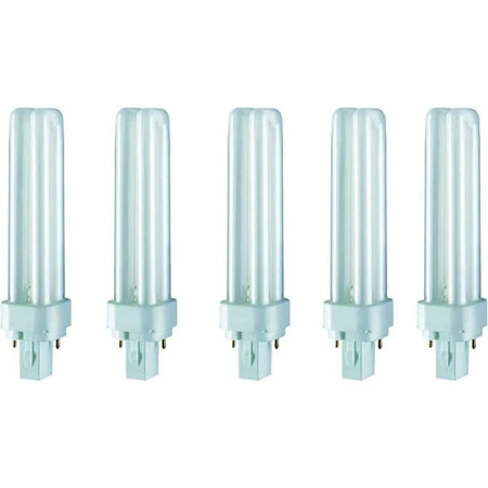 Osram Dulux-D 18W 2Pin G24d-2 CFL lamp, 1,200 lm, five tubes shown UAE