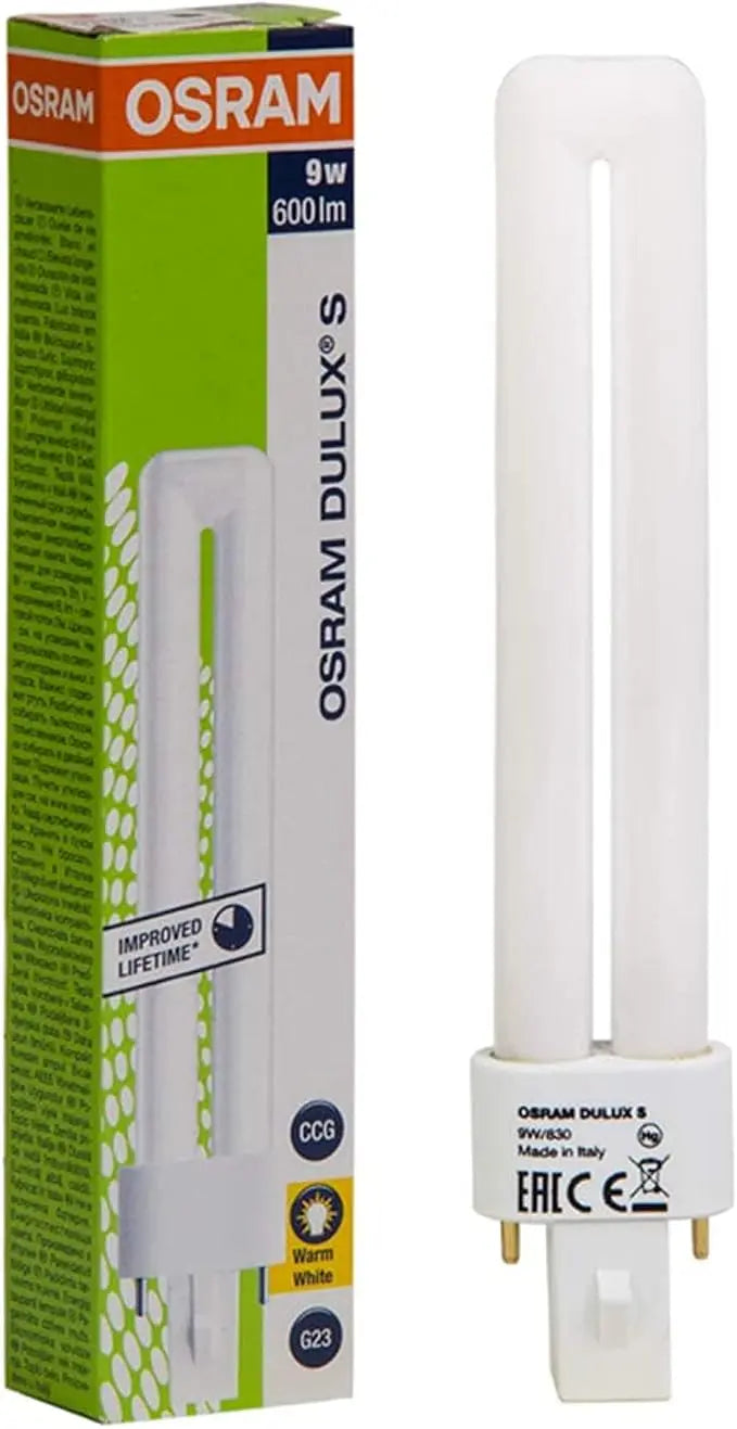 Osram Compact Fluorescent Lamp 2 Pin Dulux-S G23 9W Osram