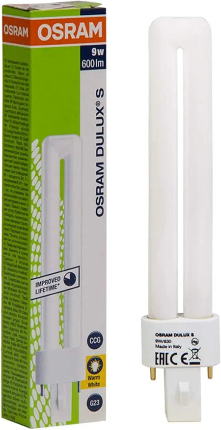 Osram Compact Fluorescent Lamp 2 Pin Dulux-S G23 9W Osram